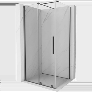 Mexen Velar плъзгаща се душ кабина 90 x 70 см, прозрачен, gun metal - 871-090-070-01-95 (871-090-070-01-95)