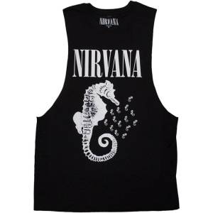 Nirvana Seahorse & Logo Mono Black S Риза (NIRVVEST89MB01)