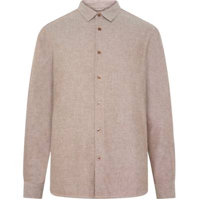 KnowledgeCotton Apparel Мъжка риза с копчета KnowledgeCotton Apparel Regular Fit Heavy Twill Flannel Shirt - Demitasse Brown - размер 3XL (033-2930-0116)