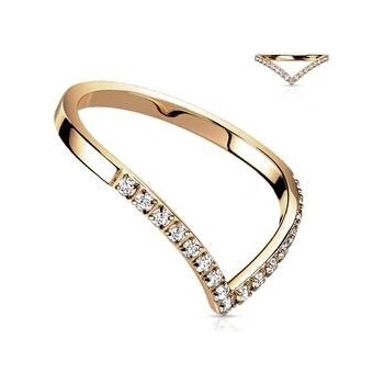 Šperky4U ocelový prsten špička s čirými zirkony OPR1870RD