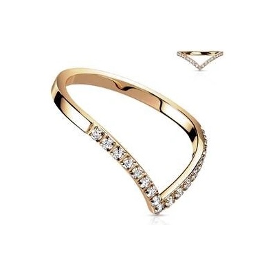 Šperky4U ocelový prsten špička s čirými zirkony OPR1870RD