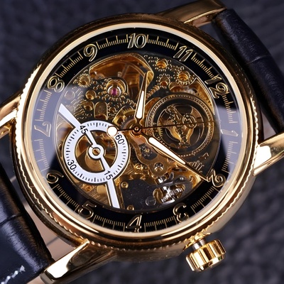 Forsining Мъжки часовник Едуард - Черен / Златен kp2607 (ed-2607)