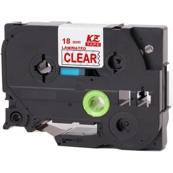 Pro Brother Съвместима лента с Brother TZ-142 / TZe-142, 18mm x 8m, червен печат / прозрачен субстрат (TZe142)