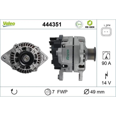 VALEO Alternátor VALEO RE-GEN REMANUFACTURED VA 444351