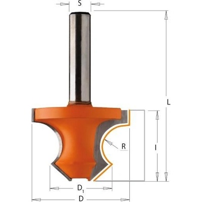 Cmt C954 Fréza na příruby s 45° zkosením - R8 D36x25 L60 S=8 HM C95408011