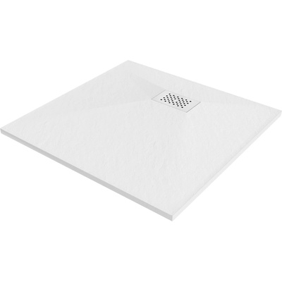 Mexen Hugo квадратен душ корито SMC 70 x 70 cm, бял, бяла решетка - 42107070-W (42107070-W)