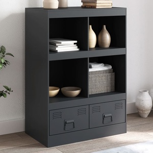 vidaXL Висок шкаф, антрацит, 67x39x95 см, стомана (841801)