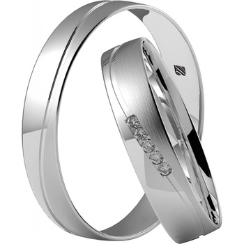 Blink Blink Obrúčky s lesklou a matnou polovicou rozdelenou vlnovkou 8305 BL