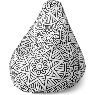 Sablio Sedací vak Pear Hvězdy mehendi 70 x 95 x 15 cm
