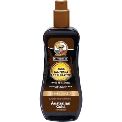 Australian Gold Dark Tanning Accelerator With Bronzers Spray Gel 237ml Protector - Brown (Brown)