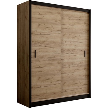 EMS Гардероб SAPHIRA с плъзгащи врати, 203x215 см, дъб крафт (MT0011)
