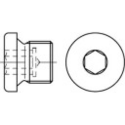TOOLCRAFT TO-5449263 záverné skrutky 1/4 mm vnútorný šesťhran DIN 908 mosaz 100 ks