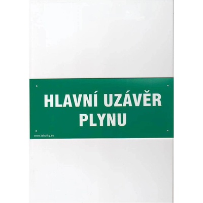 Maják Tabulka - HLAVNÍ UZÁVĚR PLYNU 210x87mm PH