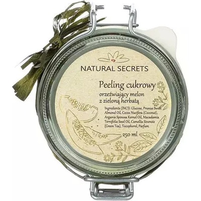 Natural Secrets cukrový peeling Svieži melón so zeleným čajom 250 ml