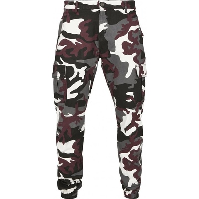 Urban Classics pánské kalhoty TB3137 WINE CAMO