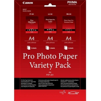 Canon Photo Paper Pro Variety Pack PVP-201 6211B021, A4, 15 бр. , бял, фотографска хартия (6211B021)