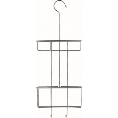 COMPACTOR Dvojitý závesný košík do sprchy s háčikom Compacto Keep, chróm, 22,4 x 8,5 x v. 59 cm