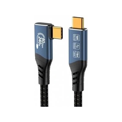 PremiumCord USB4 Version2.0 80Gbps 16K@60Hz 240W Thunderbolt 3 to 4 Angled Cable 1m