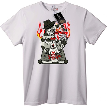 NOONEBRAND Тениска Skull & Minnie пламък - S, White