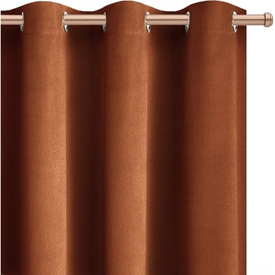 XZHome (dodávateľ) Zatemňovací velúrový záves – tehlovo oranžový, jednofarebný, 1 ks Veľkosť: 145x250 na krúžky
