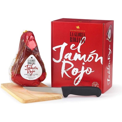 Martínez Somalo Jamoncito Rojo mini kýta v paprice dárkové balení s prkýnkem a nožem cca 950 g