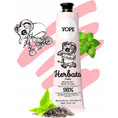 Yope Tea & Mint prírodný krém na ruky pre výživu a hydratáciu 100 ml