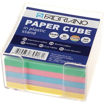 Fabriano Хартиено кубче, 83 x 83 mm, 80 g/m2, цветно, 360 листа, с пластмасова поставка