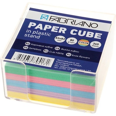 Fabriano Хартиено кубче, 83 x 83 mm, 80 g/m2, цветно, 360 листа, с пластмасова поставка