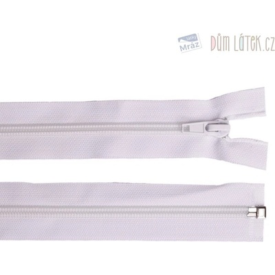 Zips špirálový 6mm deliteľný 60 cm biely