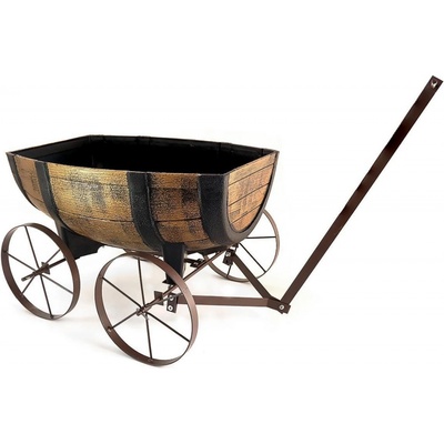 Strend Pro Kvetináč GDA Woodeff 817 whiskey barel wagon 41,5x29x19 cm