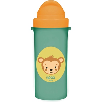 Wee Baby Чаша със сламка Wee Baby - Friends, 300 ml, маймунка, зелена (395)