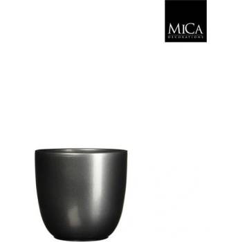 Mica КАШПА КЕРАМИЧНА КРЪГЛА tuska Ø13.5х13см АНТРАЦИТ (144764)