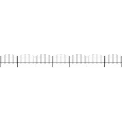 OMAXI Zahradní plot s kopím nahoře ocelový 1172 x 125 cm černý 714561