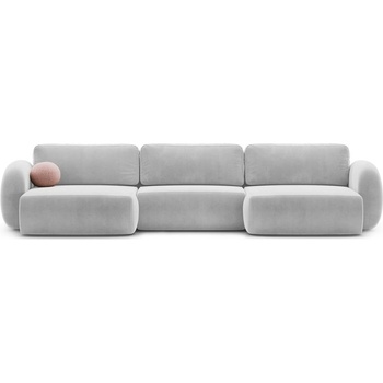 Cosmopolitan Design Светлосив кадифен сгъваем/с място за съхранение ъглов диван (U форма) Tonale - Cosmopolitan Design (COS_UF_121_F1_TONALE5)