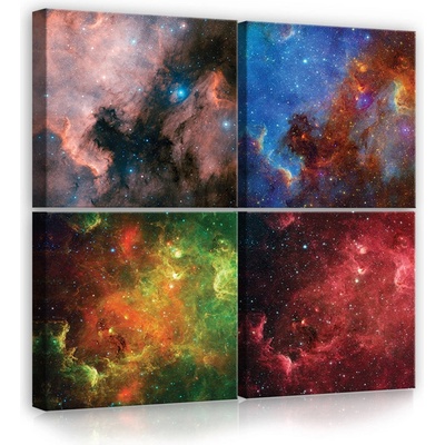 Postershop Obraz na plátně: Vesmír - set 4ks 25x25cm