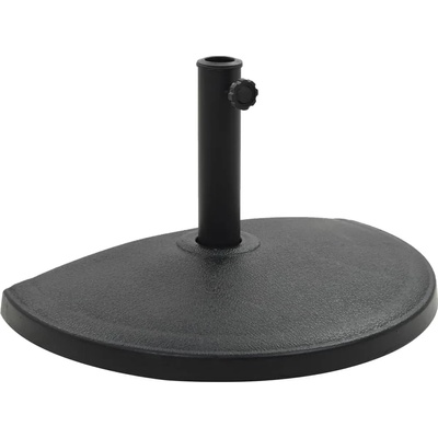 vidaXL Основа за чадър, полукръгла, полирезин, 15 кг, черна (45199)