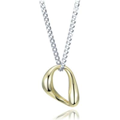 Minet Elegantní dvoubarevný stříbrný náhrdelník JMAS0301GN70