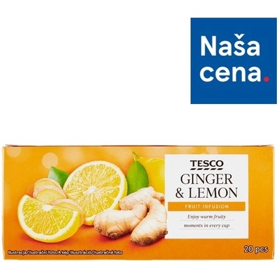 Tesco Ovocný čaj so zázvorom a citrónovou kôrou 20 x 2 g