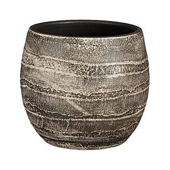 Mica КАШПА КЕРАМИЧНА КРЪГЛА alentejo Ø19х17см ЧЕРНА (1157256)