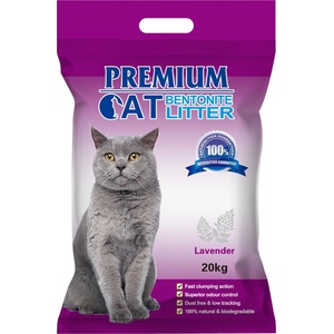 Premium Cat Премиум котешка тоалетна с бентонит - Лавандула за котки 20 кг
