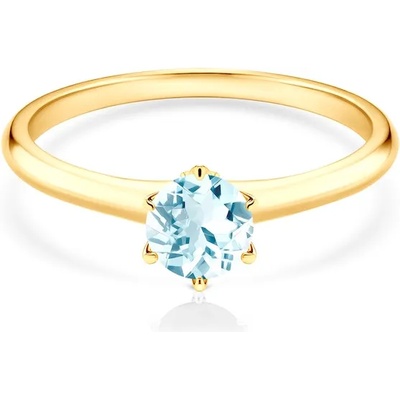 SAVICKI Годежен пръстен The Journey: злато, аквамарин