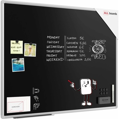 Allboards BKB108EX Černá magnetická tabule 100x80 PREMIUM
