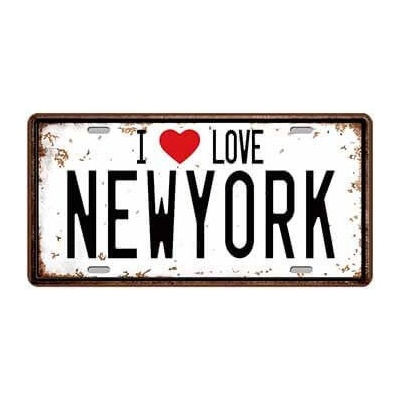 Ceduľa značka I love New York 30,5cm x 15,5cm Plechová tabuľa