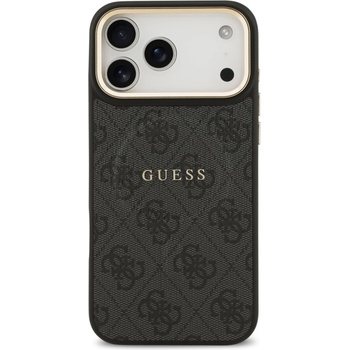 Image 1 of GUESS Гръб Guess PU Leather 4G Gold Frame MagSafe Case за iPhone 17 Pro Max - Черен