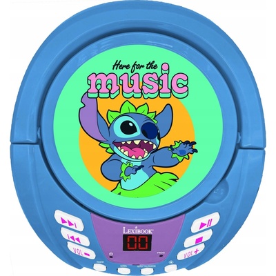 Svítící Bluetooth CD přehrávač Disney Stitch