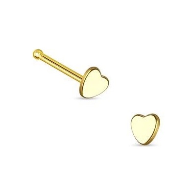 Šperky4U zlacený piercing do nosu srdíčko N01160-GD