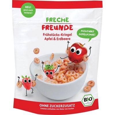 Freunde BIO Cereálie kroužky Jablko a jahoda 125 g