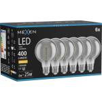 Mexen Vintis 6x крушка с нажежаема жичка спирала LED E27, G80, 6W, Топло - 2700K, 400 lm, (L165-E27-0627-70x06)