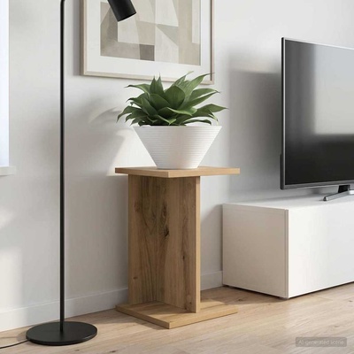 vidaXL Стойка за растения Дъб артизан 25 x 25, 5 x 40, 5 см (899688)
