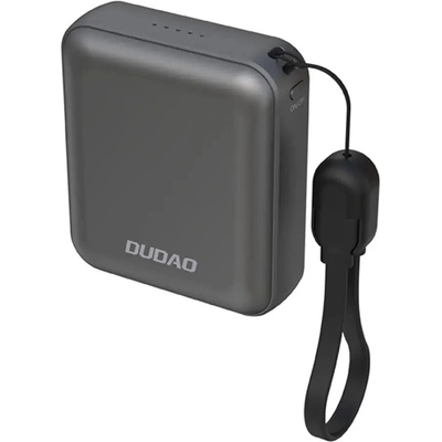 Dudao Преносима батерия Powerbank Dudao K22+ 10000mAh 22.5W USB-C с висулка/кабел - сив (6976625333912)